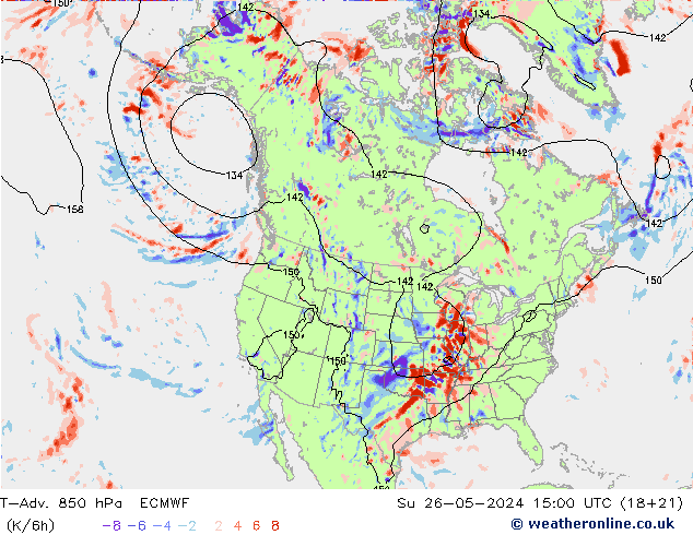 T-Adv. 850 hPa ECMWF Su 26.05.2024 15 UTC