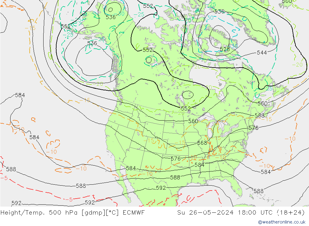 Z500/Rain (+SLP)/Z850 ECMWF Su 26.05.2024 18 UTC