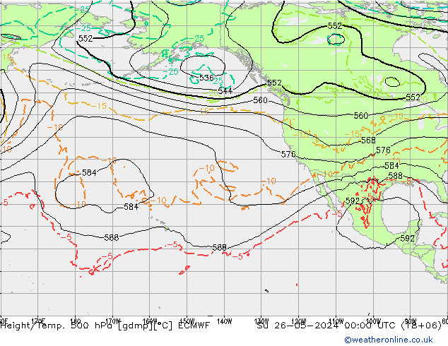 Z500/Rain (+SLP)/Z850 ECMWF Su 26.05.2024 00 UTC