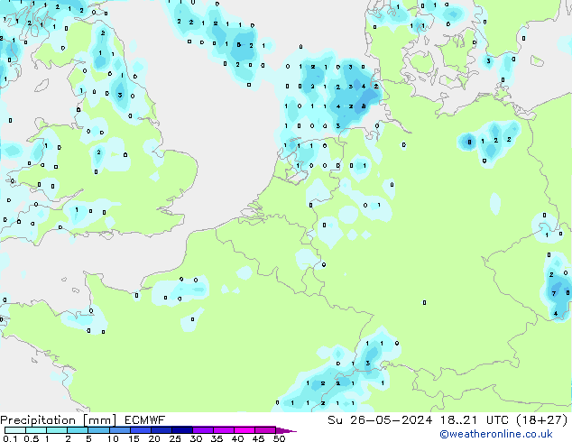 Yağış ECMWF Paz 26.05.2024 21 UTC