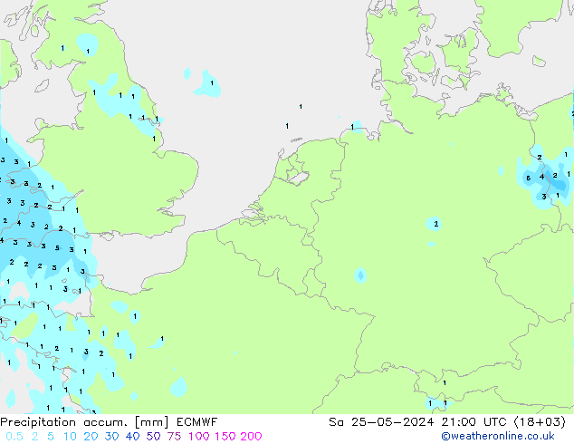 Toplam Yağış ECMWF Cts 25.05.2024 21 UTC