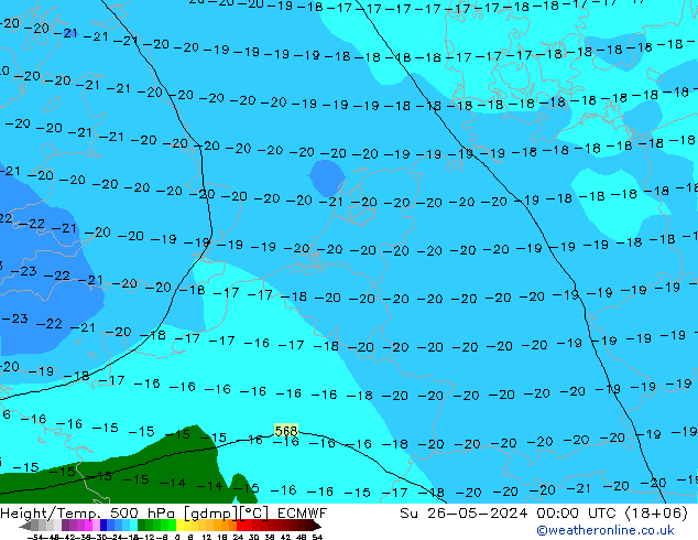 Z500/Rain (+SLP)/Z850 ECMWF dom 26.05.2024 00 UTC