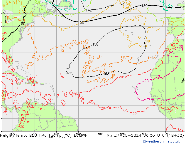 Z500/Rain (+SLP)/Z850 ECMWF  27.05.2024 00 UTC