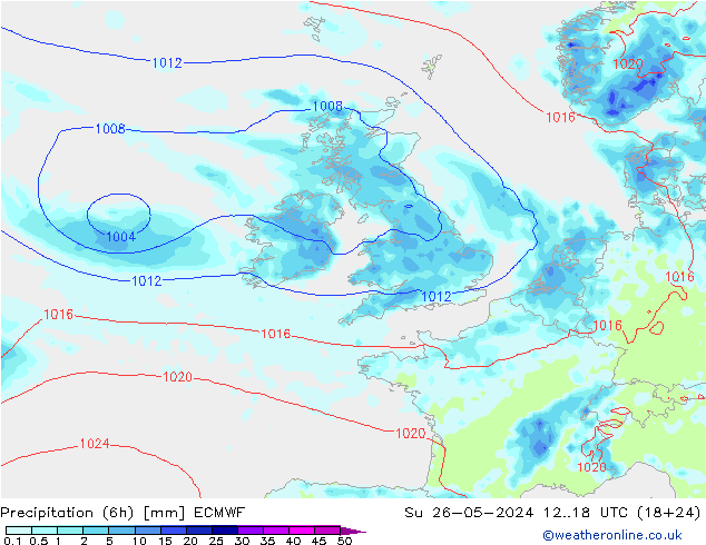 Z500/Rain (+SLP)/Z850 ECMWF Ne 26.05.2024 18 UTC