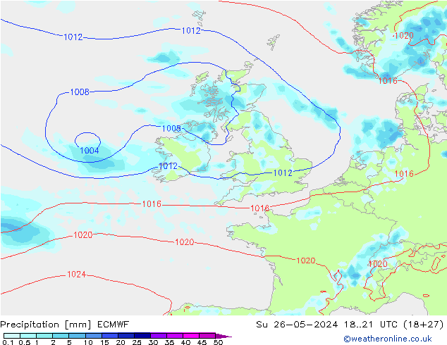 Precipitación ECMWF dom 26.05.2024 21 UTC