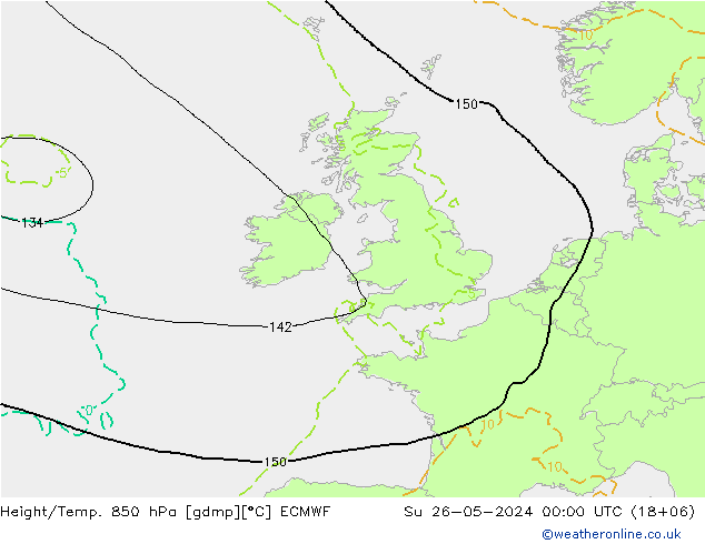 Z500/Rain (+SLP)/Z850 ECMWF Вс 26.05.2024 00 UTC