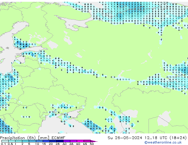 Z500/Rain (+SLP)/Z850 ECMWF dom 26.05.2024 18 UTC