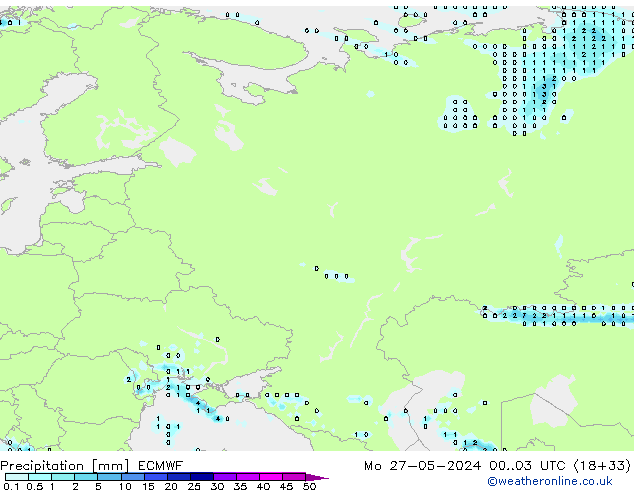 Niederschlag ECMWF Mo 27.05.2024 03 UTC