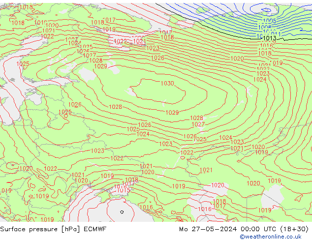 Yer basıncı ECMWF Pzt 27.05.2024 00 UTC