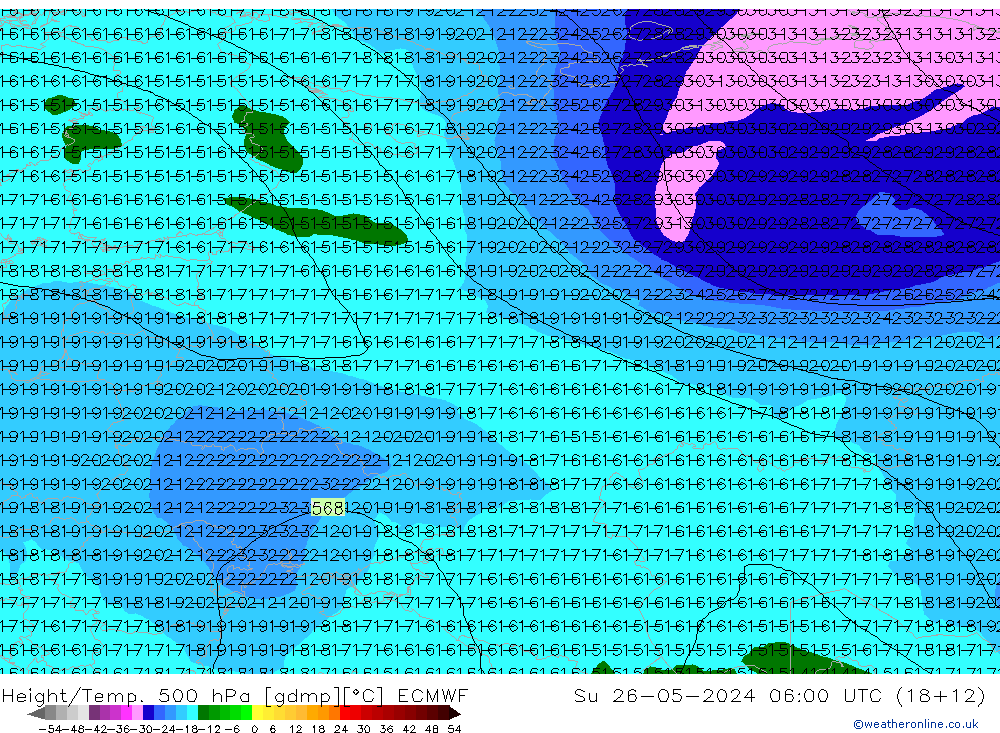 Z500/Regen(+SLP)/Z850 ECMWF zo 26.05.2024 06 UTC