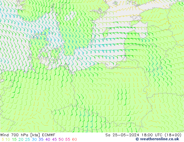  700 hPa ECMWF  25.05.2024 18 UTC