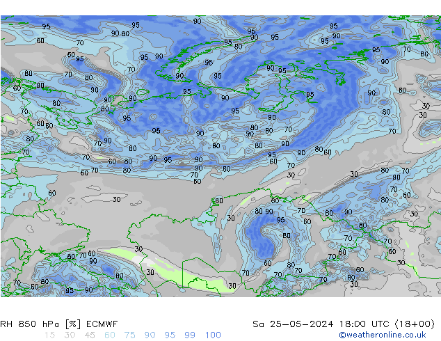 850 hPa Nispi Nem ECMWF Cts 25.05.2024 18 UTC