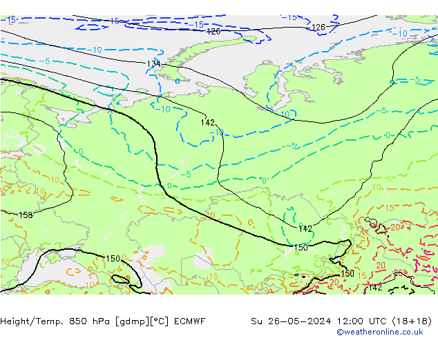 Z500/Rain (+SLP)/Z850 ECMWF Ne 26.05.2024 12 UTC