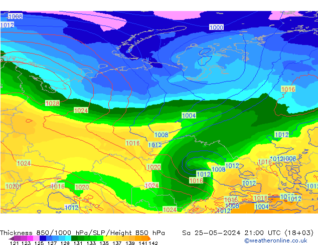 Thck 850-1000 hPa ECMWF Sa 25.05.2024 21 UTC