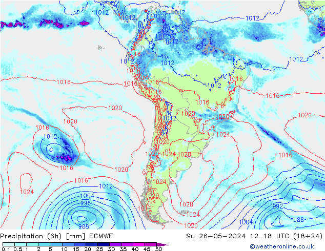 Z500/Rain (+SLP)/Z850 ECMWF Su 26.05.2024 18 UTC