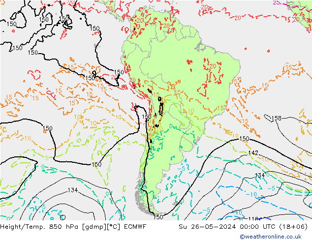 Z500/Rain (+SLP)/Z850 ECMWF Su 26.05.2024 00 UTC