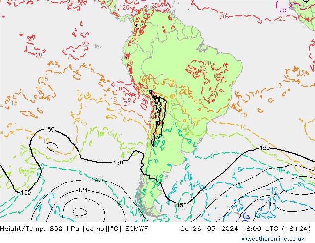 Z500/Rain (+SLP)/Z850 ECMWF Su 26.05.2024 18 UTC