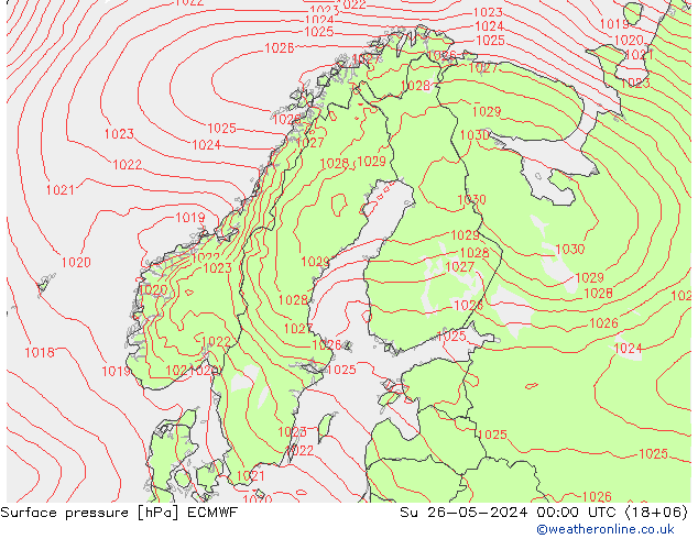 地面气压 ECMWF 星期日 26.05.2024 00 UTC