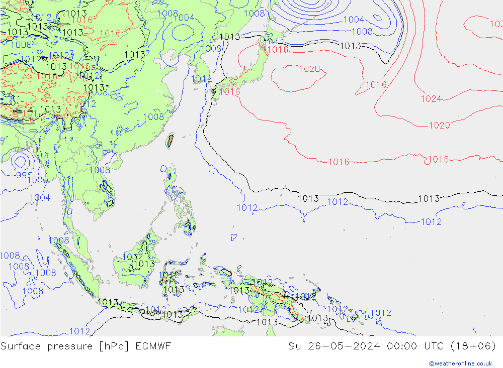 Surface pressure ECMWF Su 26.05.2024 00 UTC