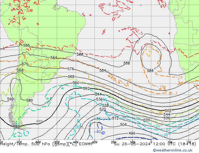 Z500/Regen(+SLP)/Z850 ECMWF zo 26.05.2024 12 UTC