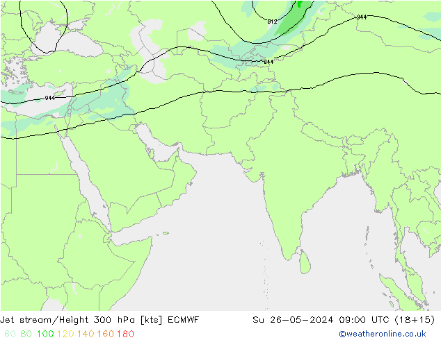 Straalstroom ECMWF zo 26.05.2024 09 UTC