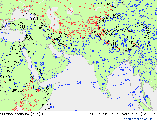 pression de l'air ECMWF dim 26.05.2024 06 UTC