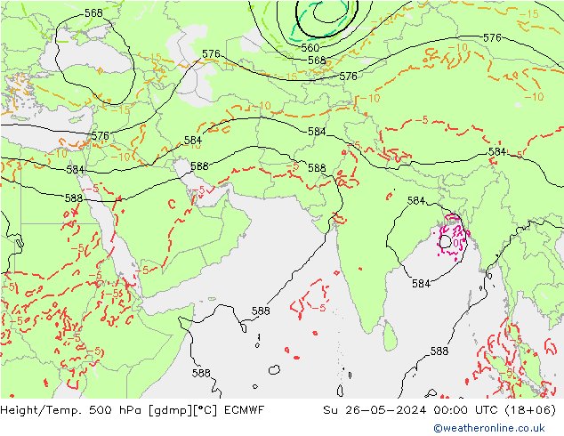 Z500/Regen(+SLP)/Z850 ECMWF zo 26.05.2024 00 UTC