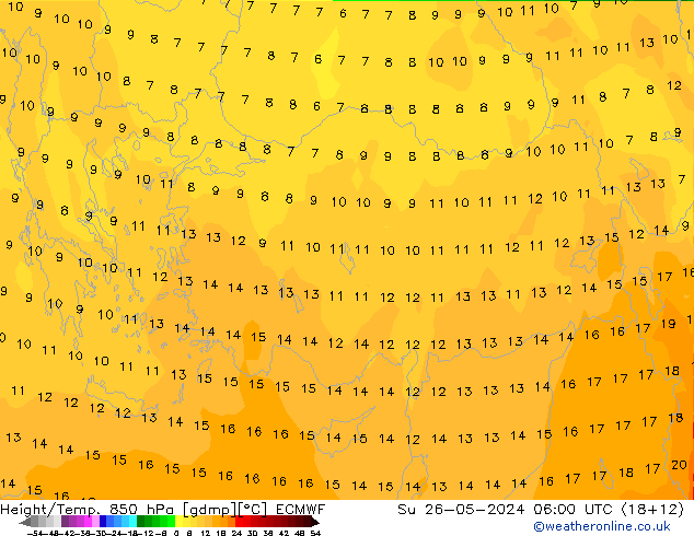 Z500/Rain (+SLP)/Z850 ECMWF  26.05.2024 06 UTC