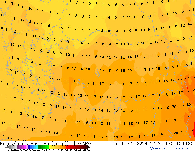 Z500/Rain (+SLP)/Z850 ECMWF Su 26.05.2024 12 UTC