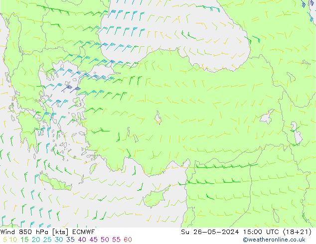 Wind 850 hPa ECMWF Su 26.05.2024 15 UTC