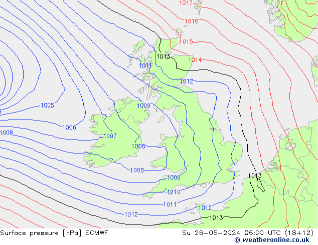 Surface pressure ECMWF Su 26.05.2024 06 UTC