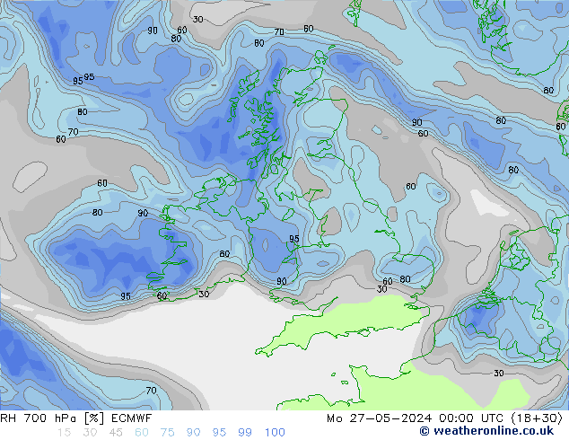 700 hPa Nispi Nem ECMWF Pzt 27.05.2024 00 UTC