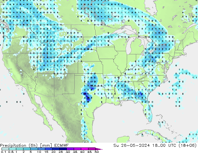 Z500/Yağmur (+YB)/Z850 ECMWF Paz 26.05.2024 00 UTC