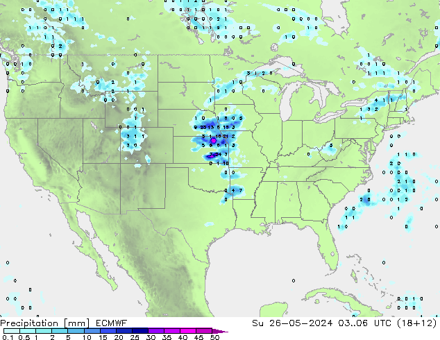 Precipitation ECMWF Su 26.05.2024 06 UTC