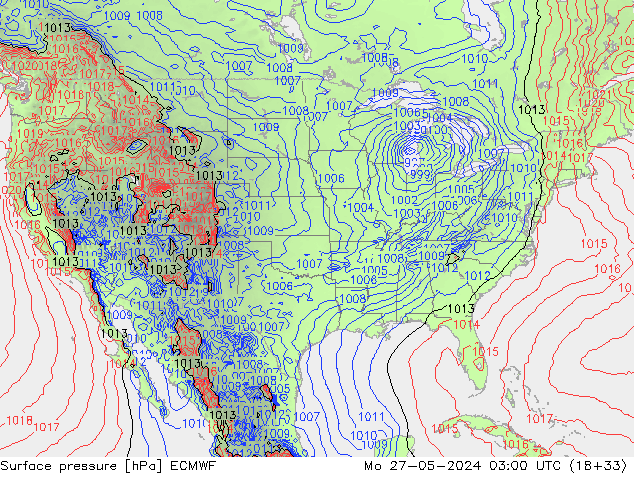 pression de l'air ECMWF lun 27.05.2024 03 UTC