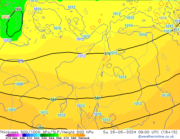 Thck 500-1000hPa ECMWF  26.05.2024 09 UTC