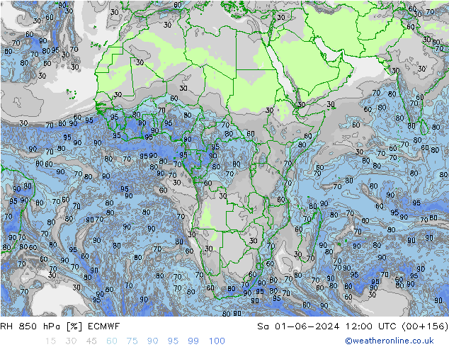 RH 850 hPa ECMWF So 01.06.2024 12 UTC