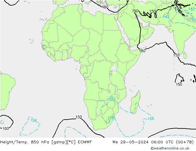 Z500/Rain (+SLP)/Z850 ECMWF ср 29.05.2024 06 UTC