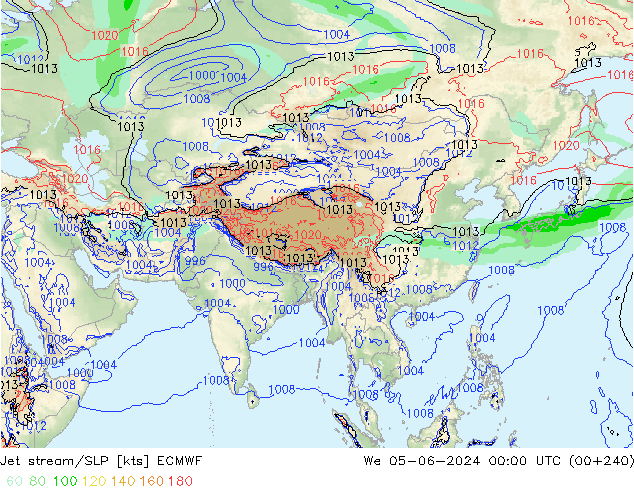 Corriente en chorro ECMWF mié 05.06.2024 00 UTC