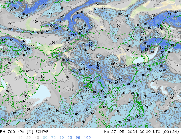 RH 700 hPa ECMWF Po 27.05.2024 00 UTC