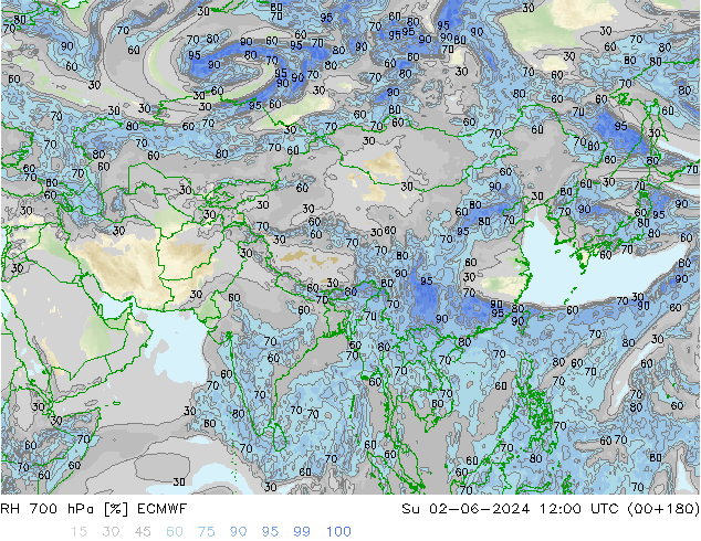 700 hPa Nispi Nem ECMWF Paz 02.06.2024 12 UTC