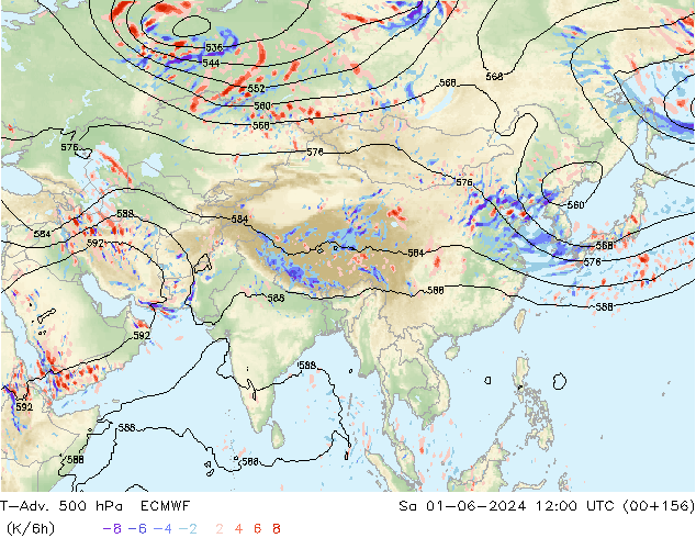 T-Adv. 500 hPa ECMWF  01.06.2024 12 UTC