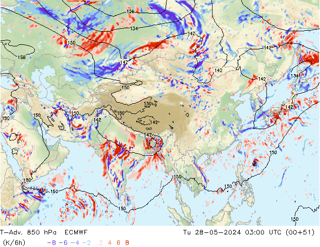 T-Adv. 850 hPa ECMWF Sa 28.05.2024 03 UTC