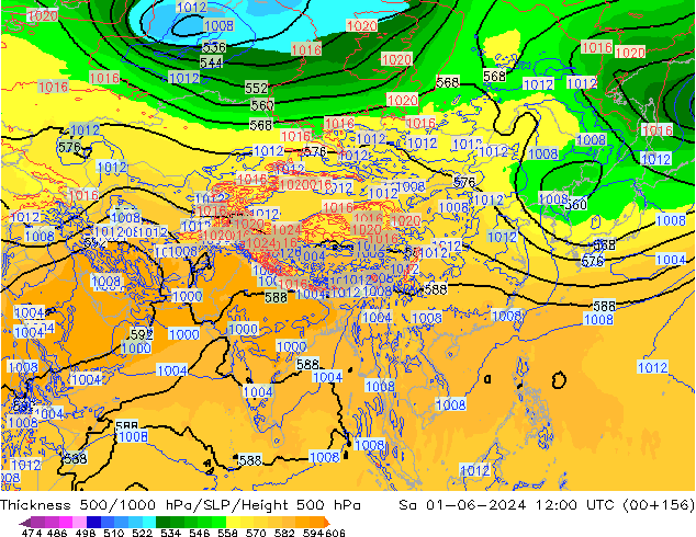 Thck 500-1000hPa ECMWF Sa 01.06.2024 12 UTC