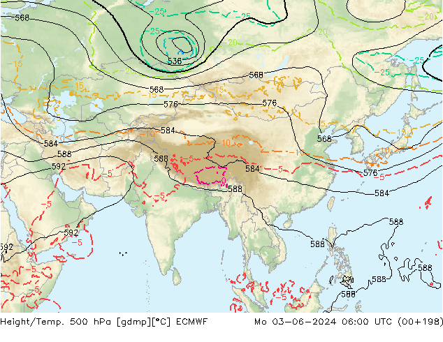 Z500/Rain (+SLP)/Z850 ECMWF Seg 03.06.2024 06 UTC