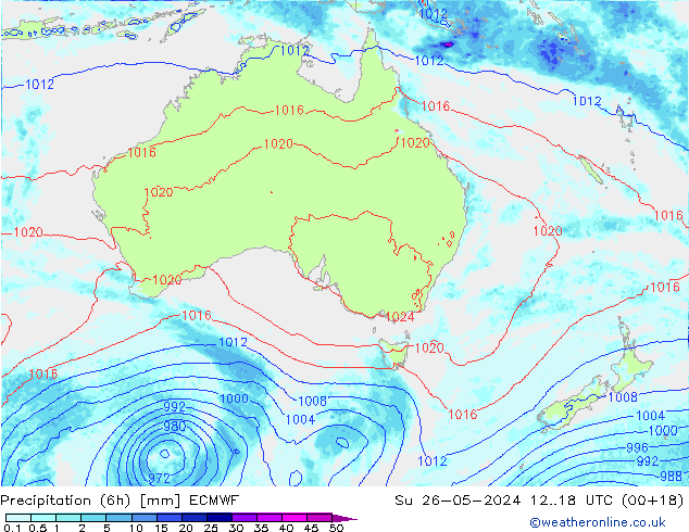 Z500/Rain (+SLP)/Z850 ECMWF Su 26.05.2024 18 UTC