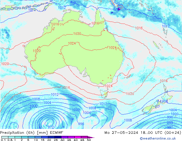 Z500/Regen(+SLP)/Z850 ECMWF ma 27.05.2024 00 UTC