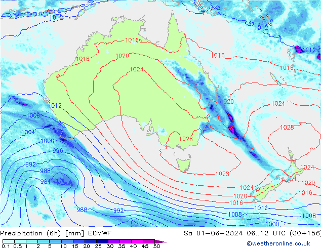 Z500/Rain (+SLP)/Z850 ECMWF sab 01.06.2024 12 UTC