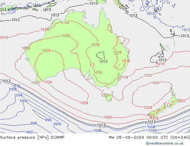 Luchtdruk (Grond) ECMWF wo 05.06.2024 00 UTC