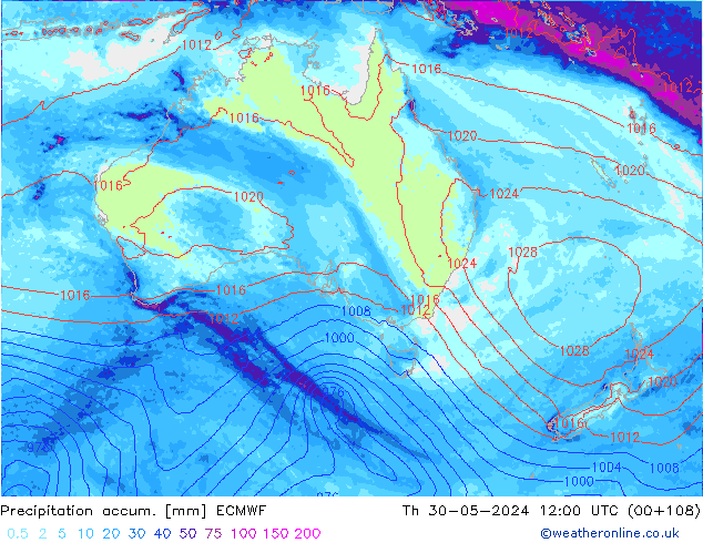 Toplam Yağış ECMWF Per 30.05.2024 12 UTC